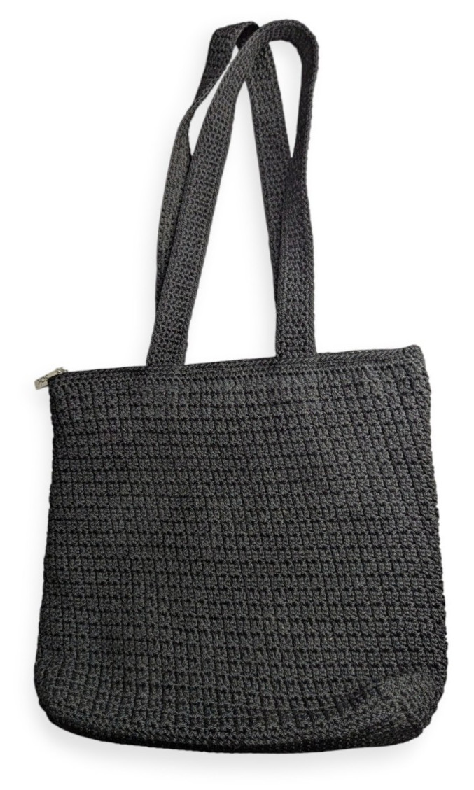 The Sak Woven Black Crochet Shoulder Bag 10″ x 12″ x 2.75″