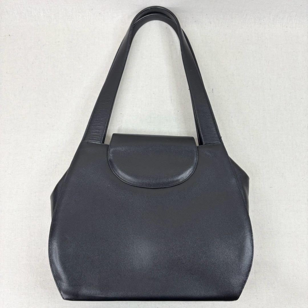 Cartier Panthere Shoulder Bag Leather Black Vintage Women Used Authentic