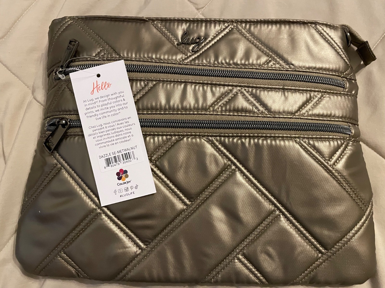 Lug Dazzle SE Convertible Crossbody Bag Magnet/Zip Metallic Walnut RFID