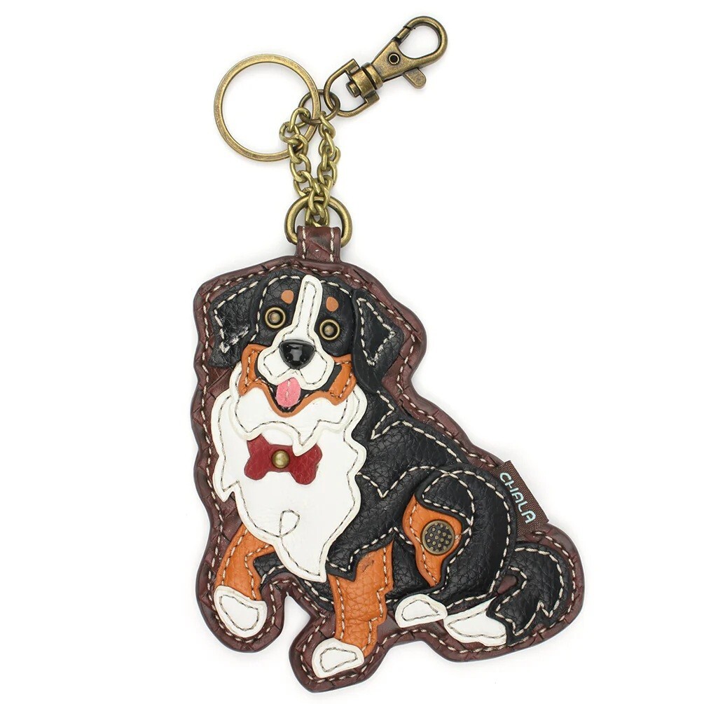 Chala BERNESE MOUNTAIN DOG Key Fob / Coin Purse Keychain Purse Accessory, NWT