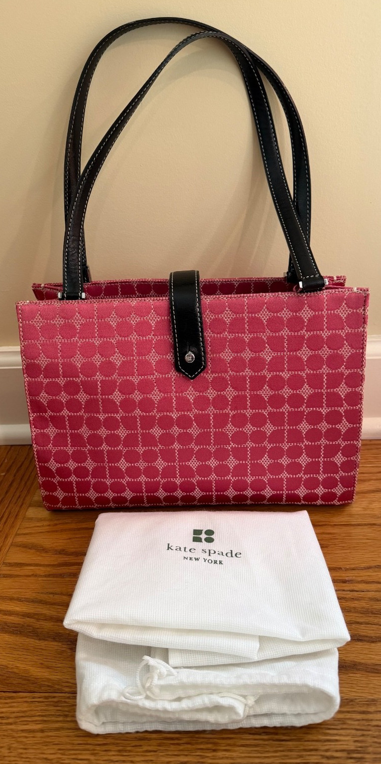 Vintage Kate Spade Noel Dot Pink Signature Handbag w/ Orig Dust Bag – MINT!