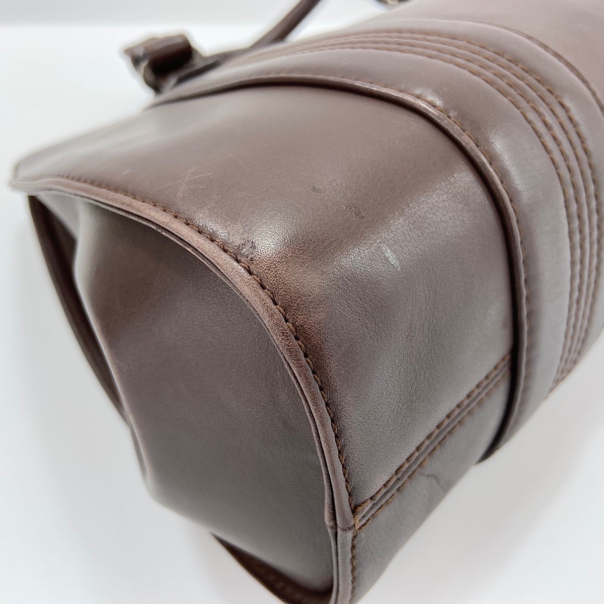 Authentic LOEWE Leather Camosio Handbag Brown WS30604
