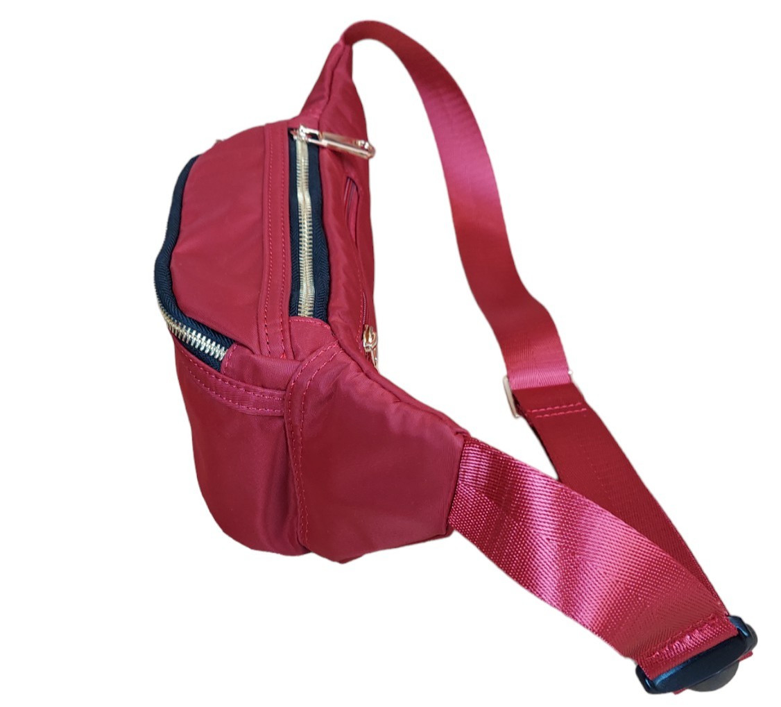 Isabelle Women’s Red Belt Bag Nylon Crossbody Sling Fanny Pack NWT PETA Vegan