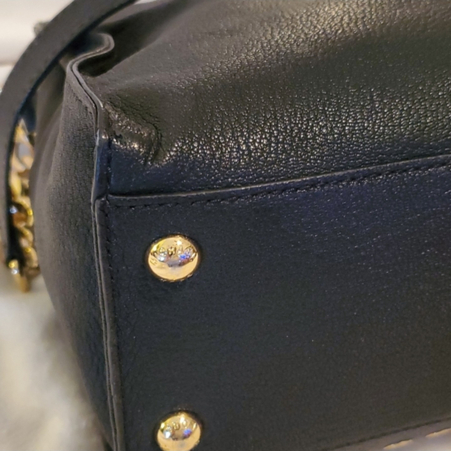 Michael Kors Hamilton North South Grommet Soft Large Satchel Black Leather