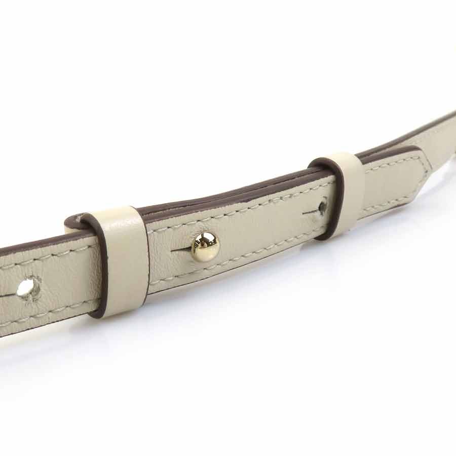 Auth MOREAU PARIS Chain Wallet Bag Beige Leather – r11291a