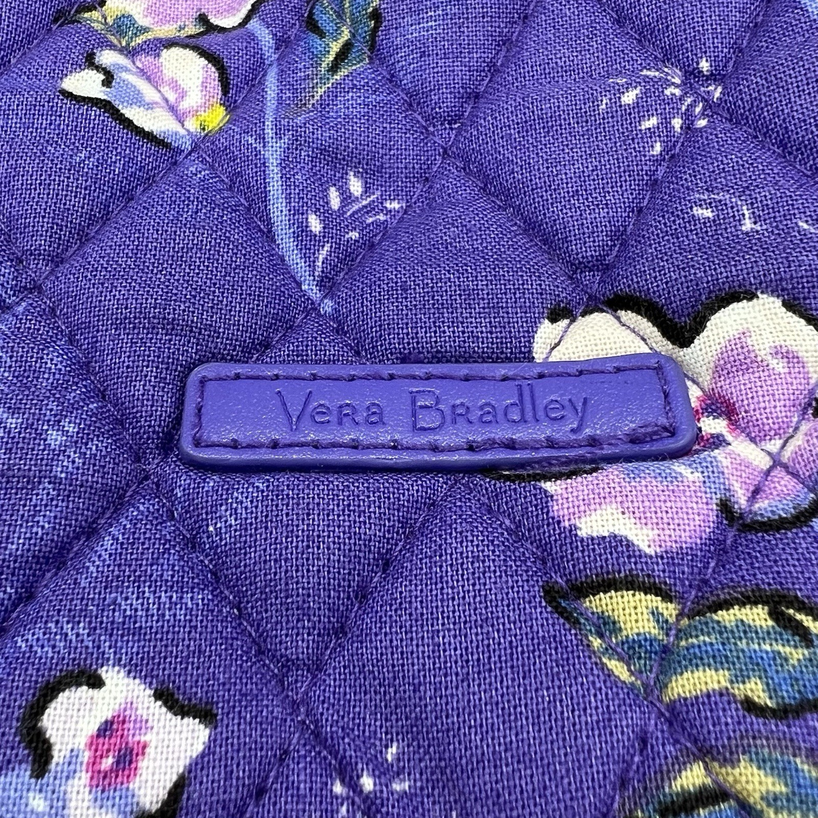 Vera Bradley Essential XL Crossbody – Purple – Wild Roses – 13x11x3” – Clean