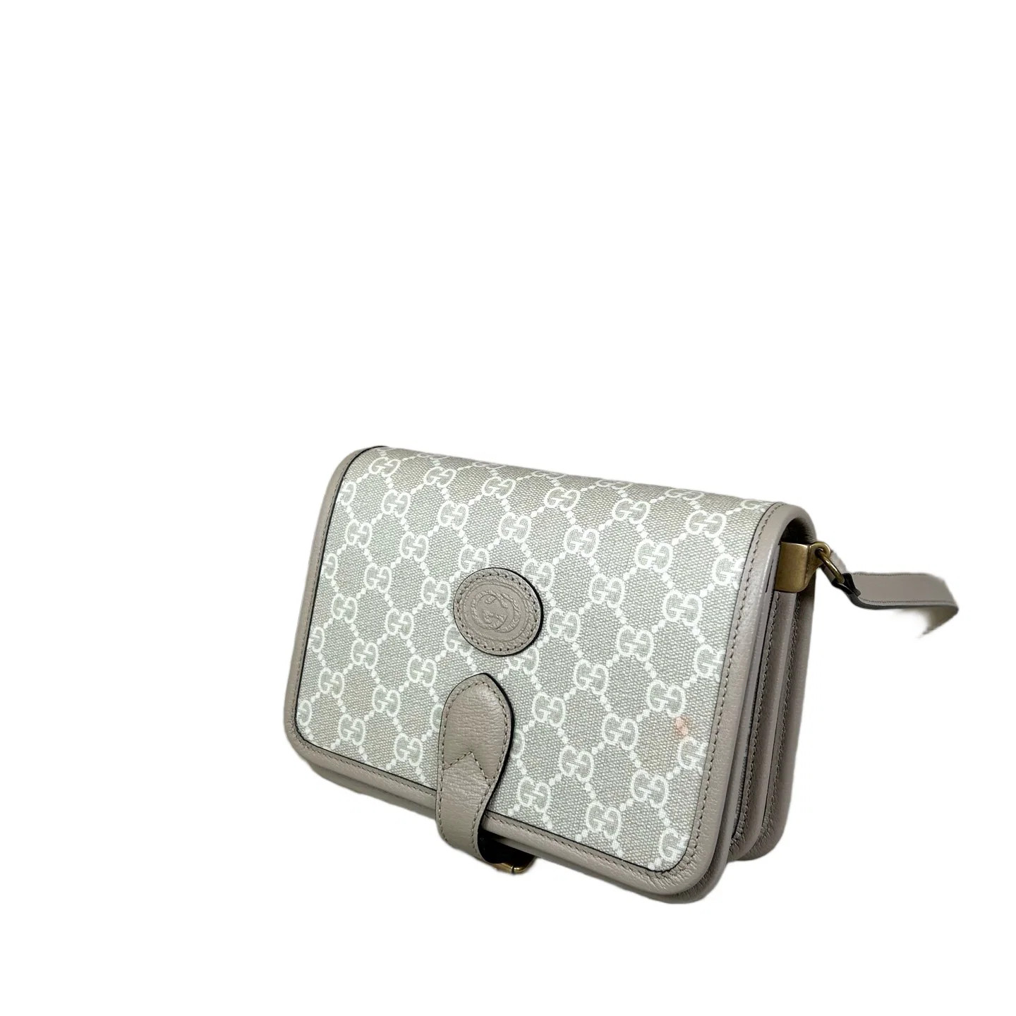 Gucci Messenger Light Grey White Brown Gg Monogram (dh071626o6r)