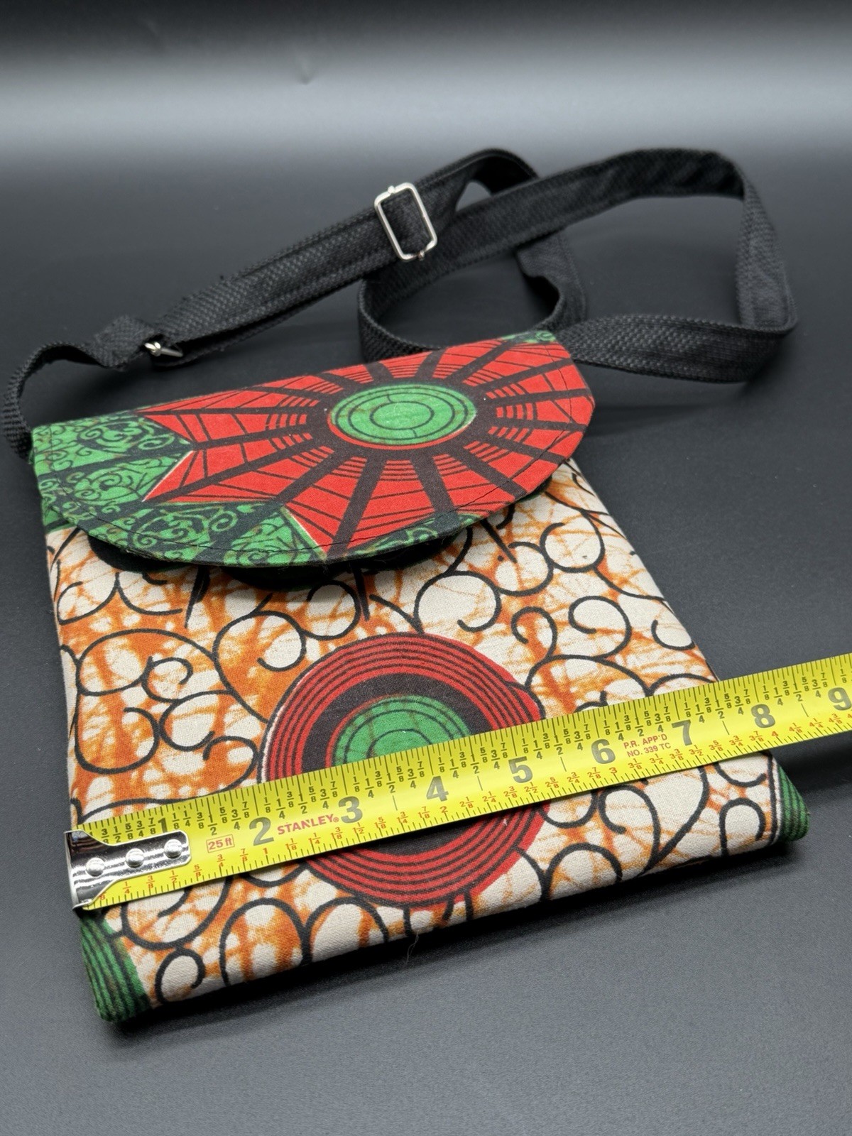 Handcrafted African Print Crossbody Bag Small Purse Adjustable Strap Colorful