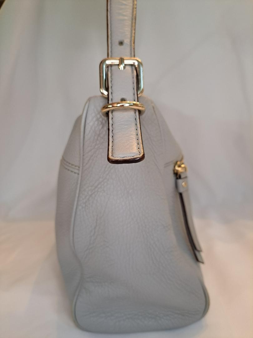 Kate Spade Dove Gray Cobble Hill Small Harris Pebbled Leather Purse Shoulder Bag