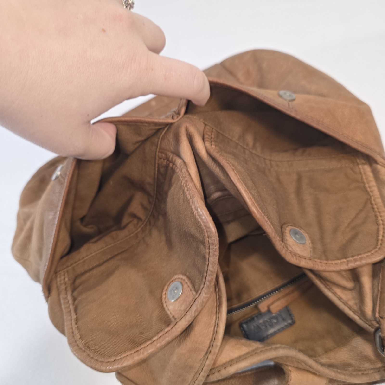 J.Crew 2011 Bronwyn Slouchy Leather Hobo Shoulder Bag in Cognac 42142