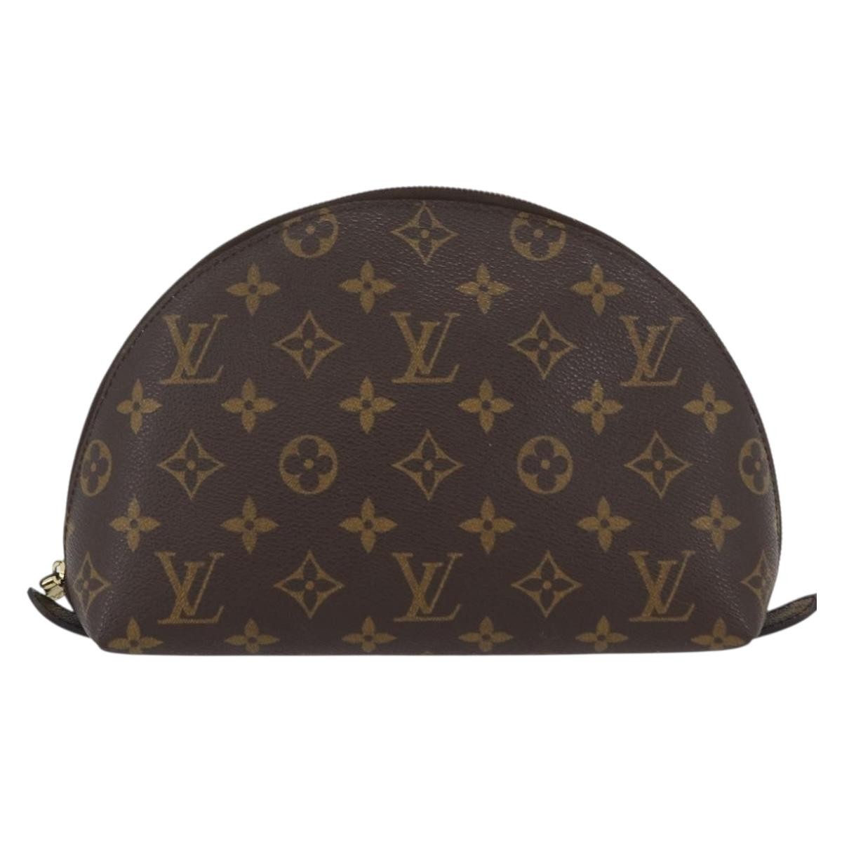 LOUIS VUITTON Monogram Trousse Demi Ronde Cosmetic Pouch M47520 LV Auth BA10964
