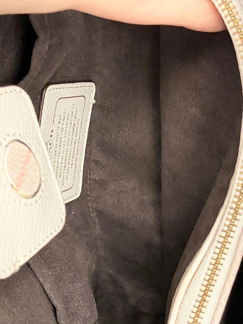 USED Good Condition COACH Handbag White Leather 67027 from JAPAN