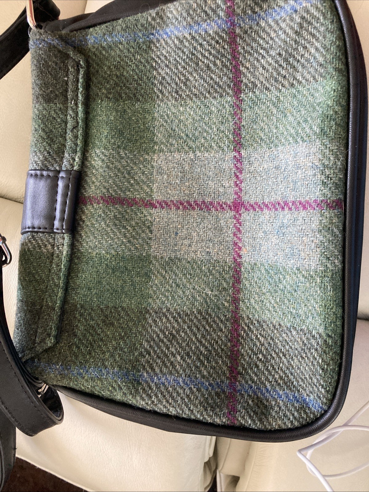 Mucros Weavers Irish Tweed Plaid Wool Crossbody Bag Handbag Green Preppy Ireland