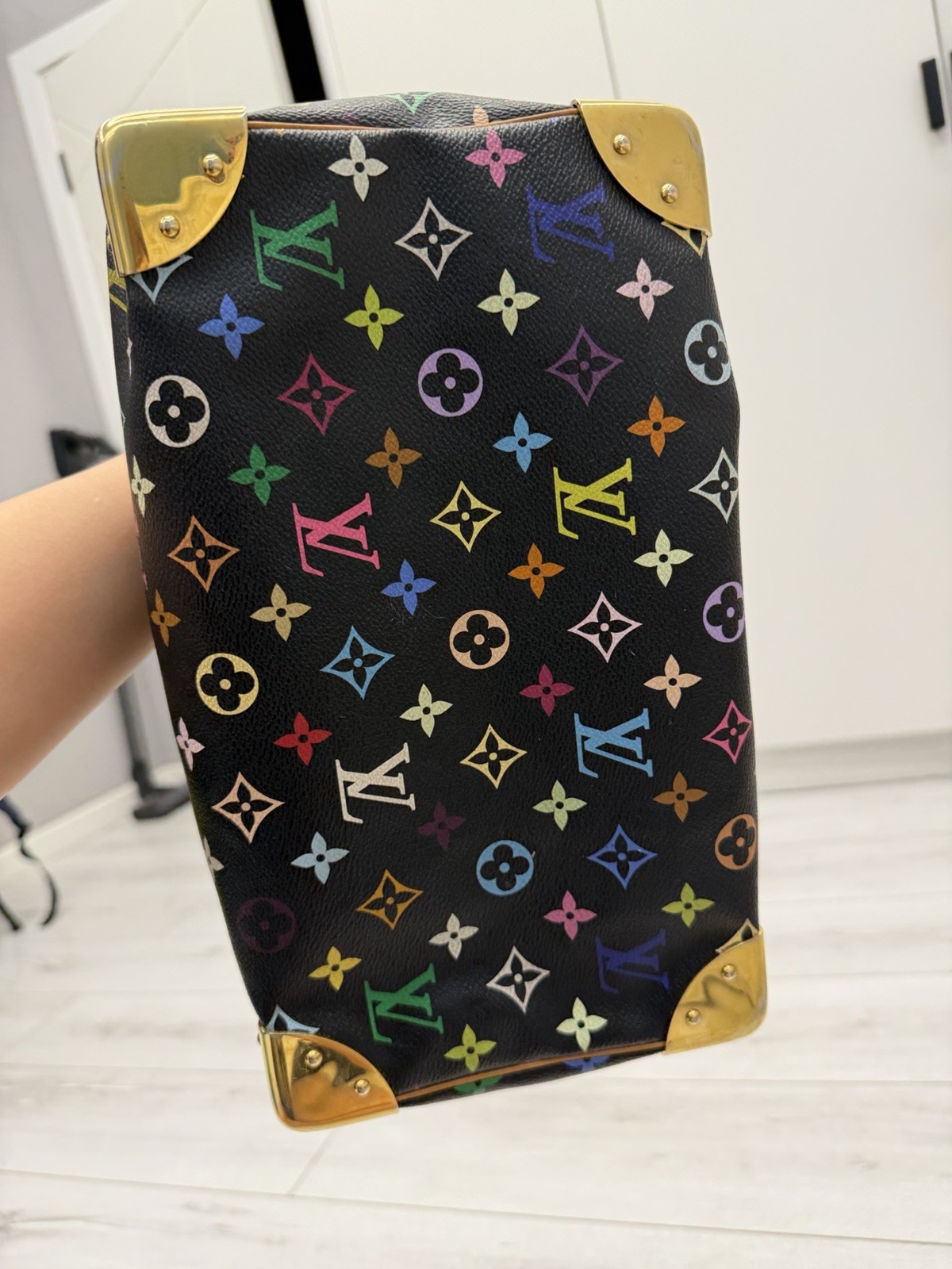 Louis Vuitton Х Takashi Murakami Black Multicolor Speedy Handbag Tote Bag