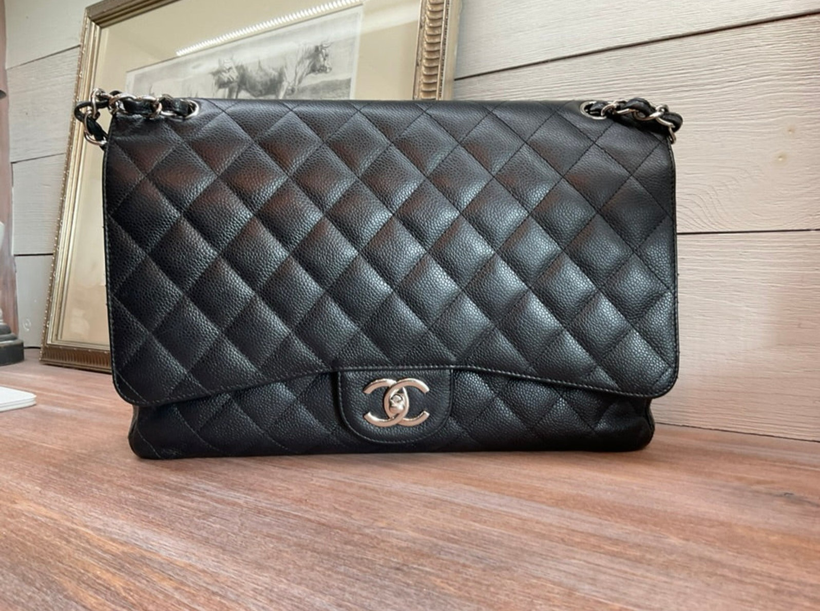 Chanel Classic Double Flap Maxi – Black Caviar – 15 Series (2011)