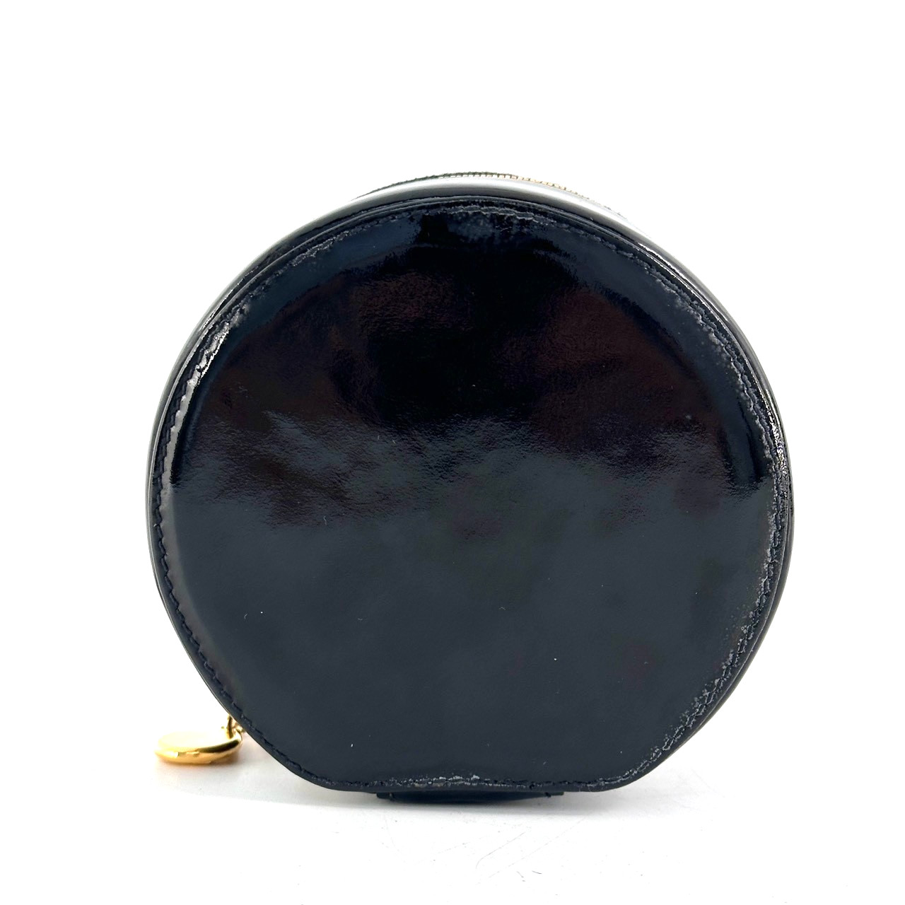 CHANEL Accessory Case Jewelry Case Pouch Patent Leather Black Authentic