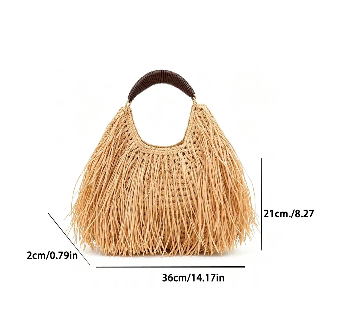 Handwoven Bohemian Tassel Tote Bag – Chic Summer Straw Handbag beach Tote bag
