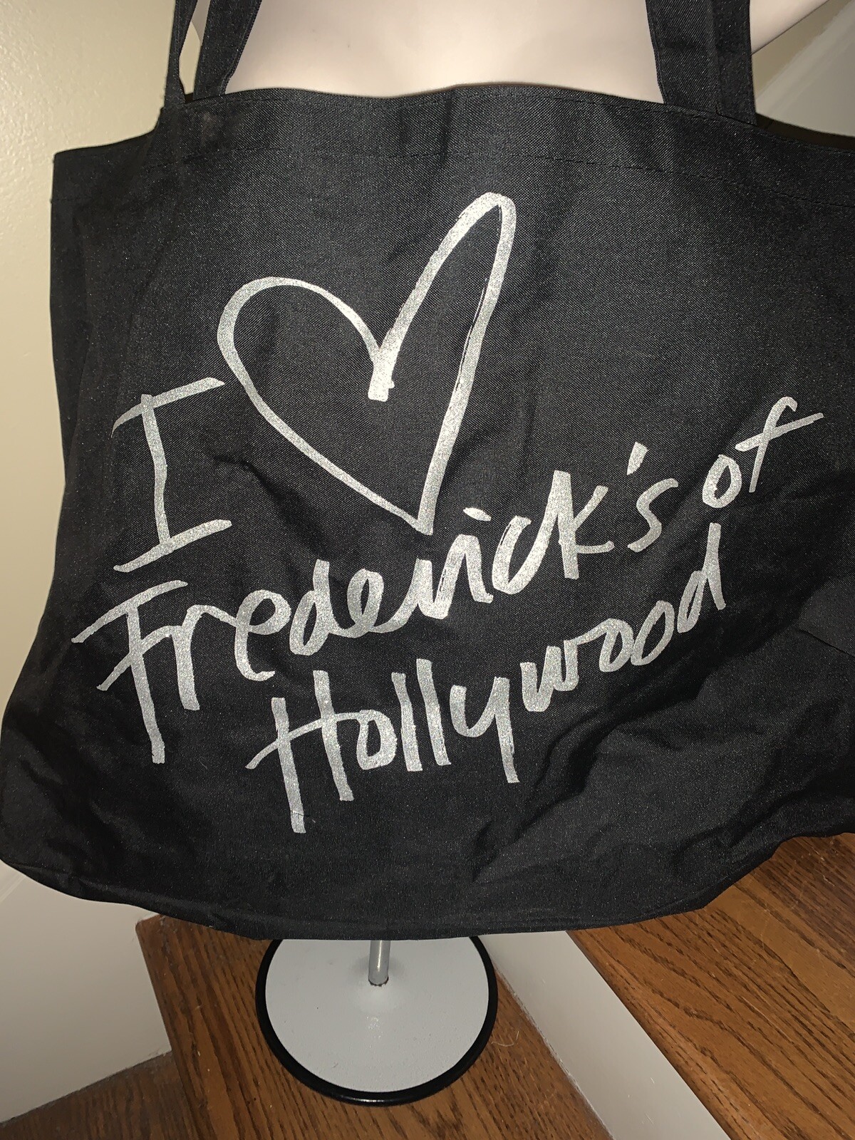 I LOVE FREDERICK’s OF HOLLYWOOD Huge Canvas Tote Shopper Purse UNIQUE ❤️tb