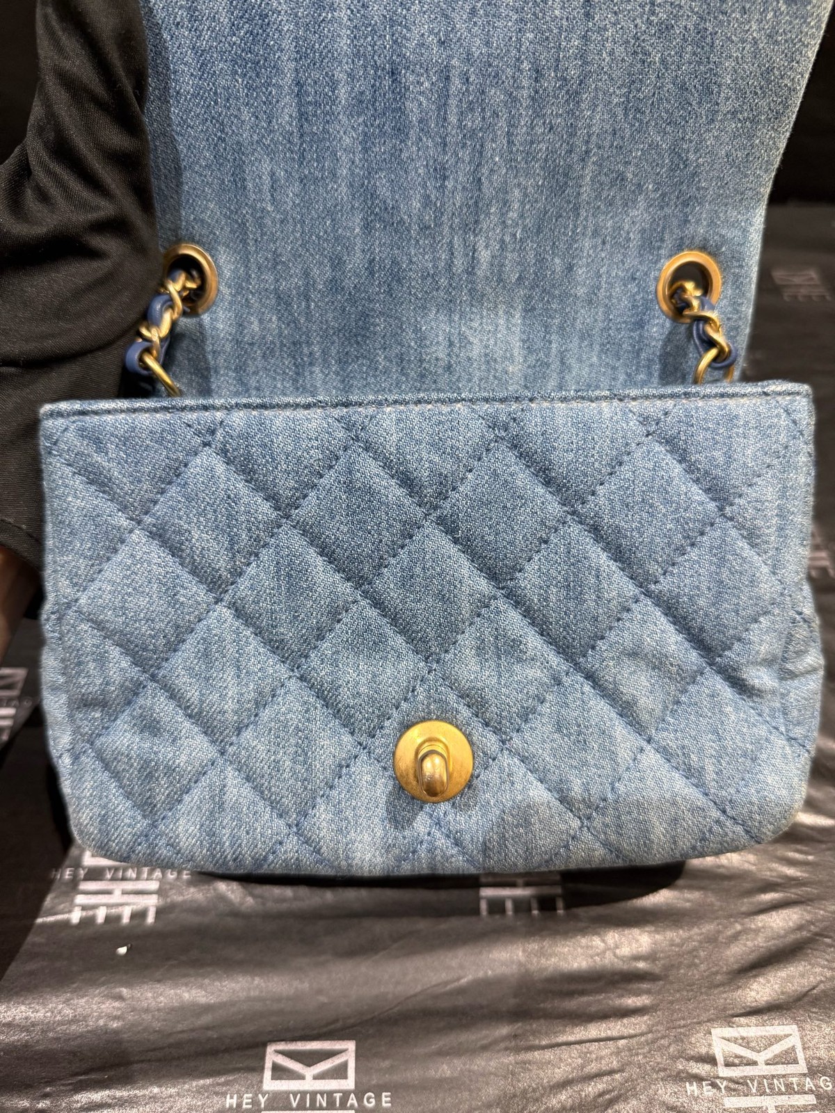 Chanel Classic Flap Mini 16cm Light Blue Denim Shoulder Crossbody Bag Duty Paid