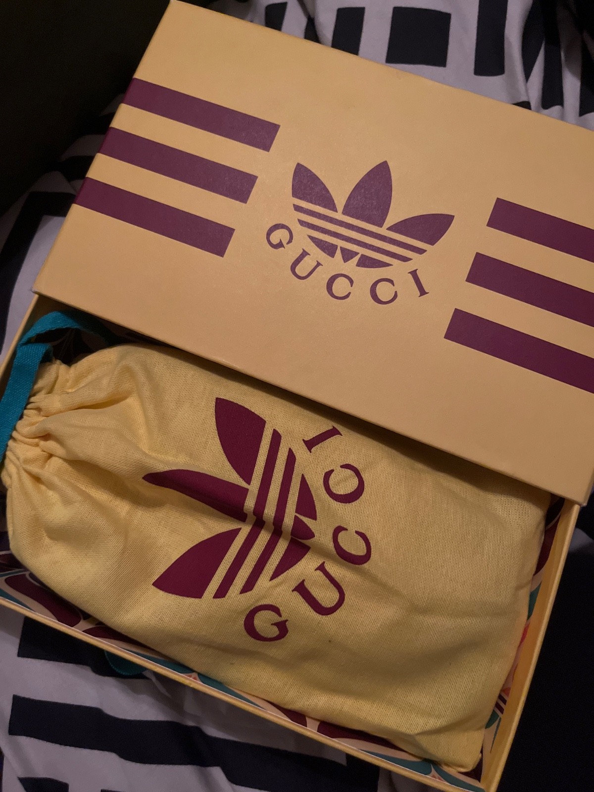 Gucci x Adidas Wallet on Chain Clutch Brown Leather