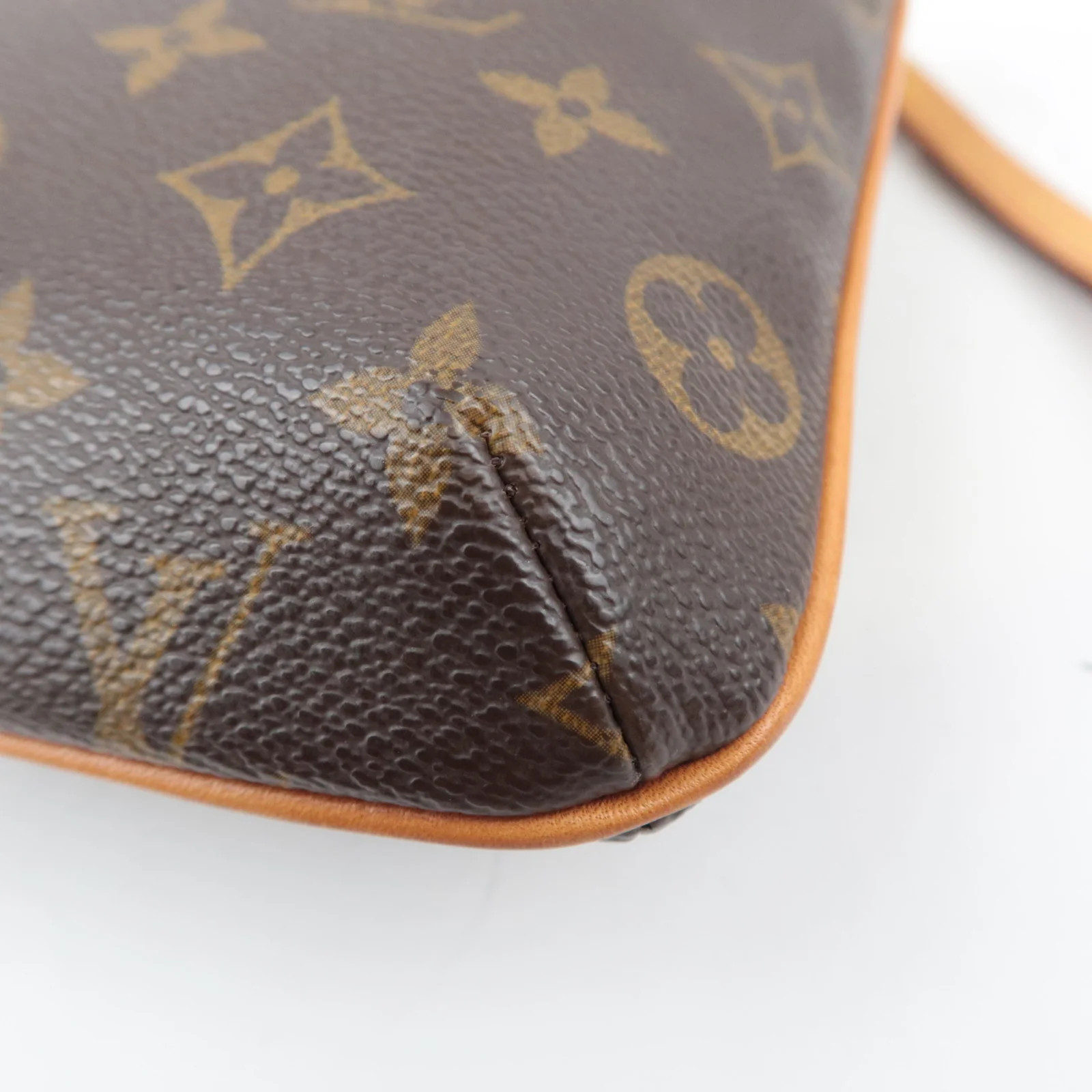 Louis Vuitton Monogram Partition Wristlet Bag Brown Gold HDW M51901 Authentic
