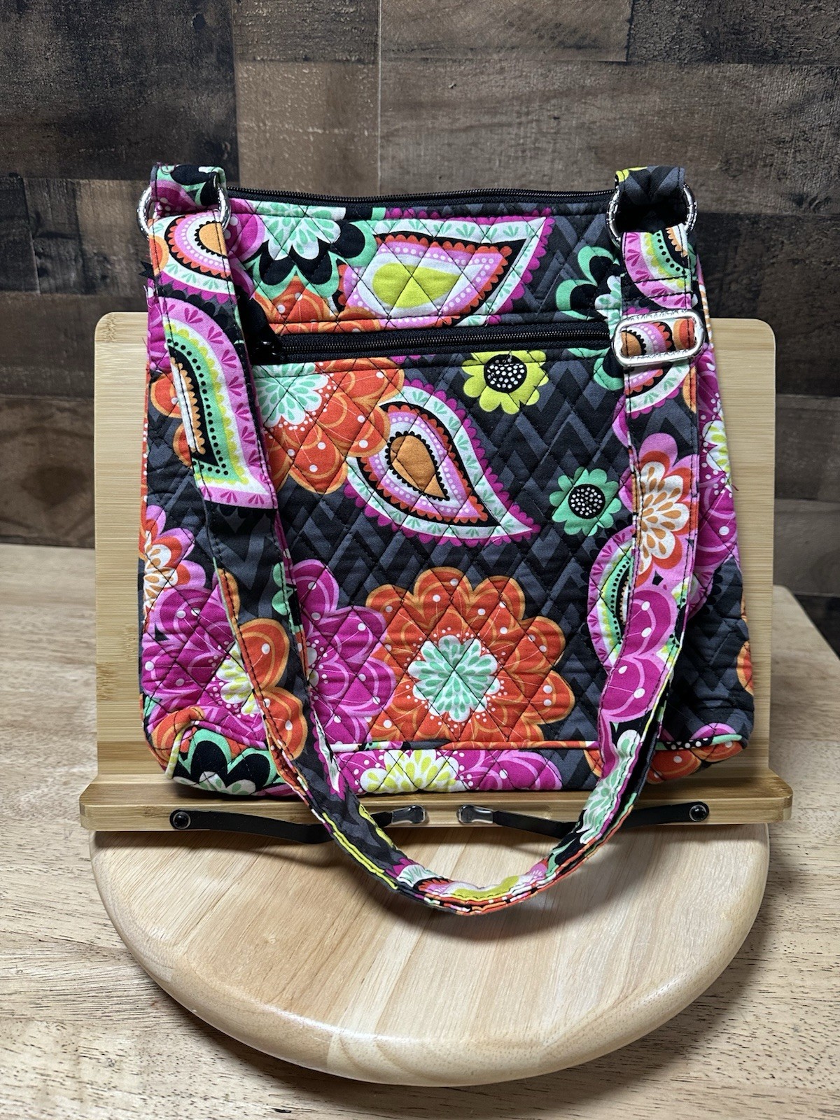 Vera Bradley Multicolored Ziggy Zinnea Hipster Cross Body Bag 11.5”x10.75”x1.75”