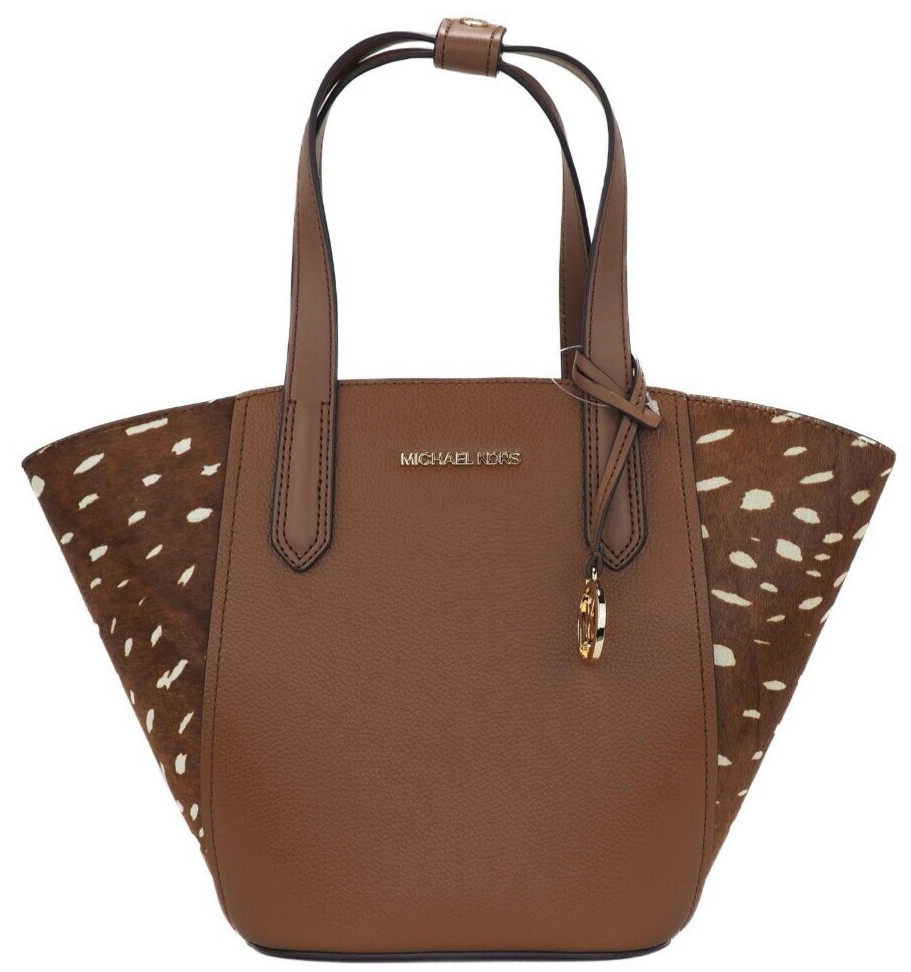 Michael Kors Portia Small Tote Brown Leather and Calf Hair 35F1GPAT1H $428 FS