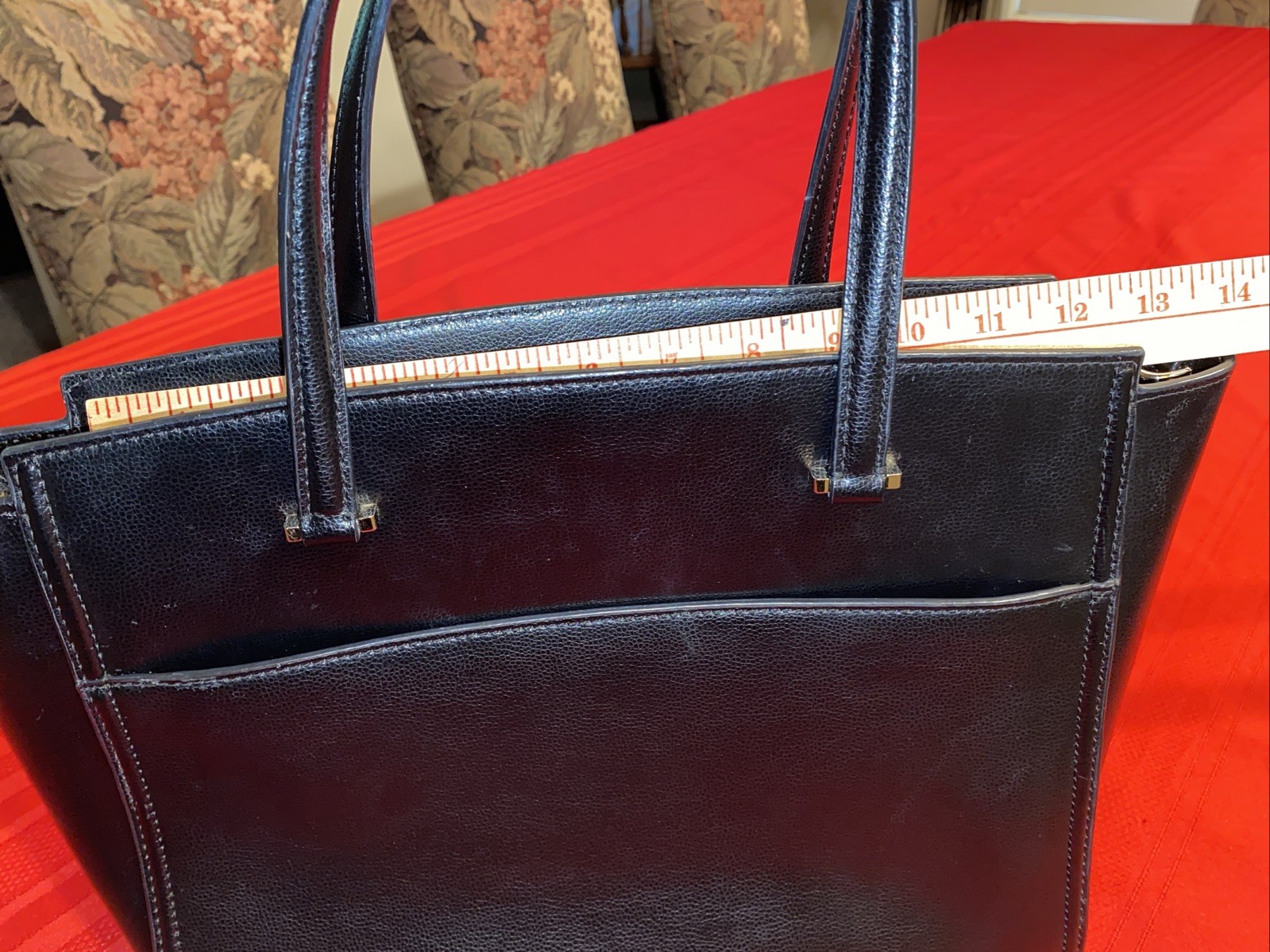 Kate Spade New York Over The Shoulder Bag Black Leather Top Zip Tag S362
