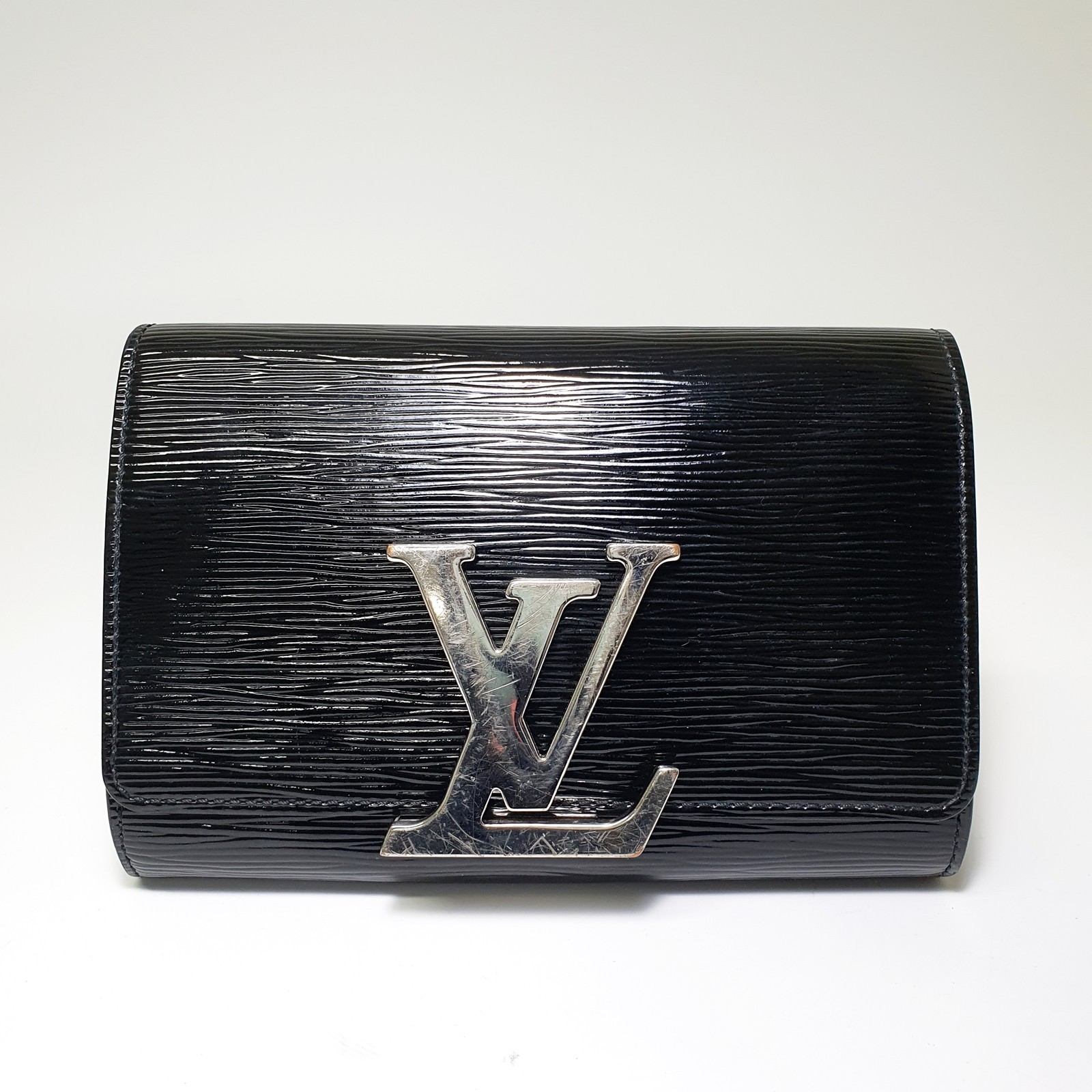 NO TARIFF Auth Louis Vuitton Louise PM Epi Patent M41627 StrapJoint Broke CLA890