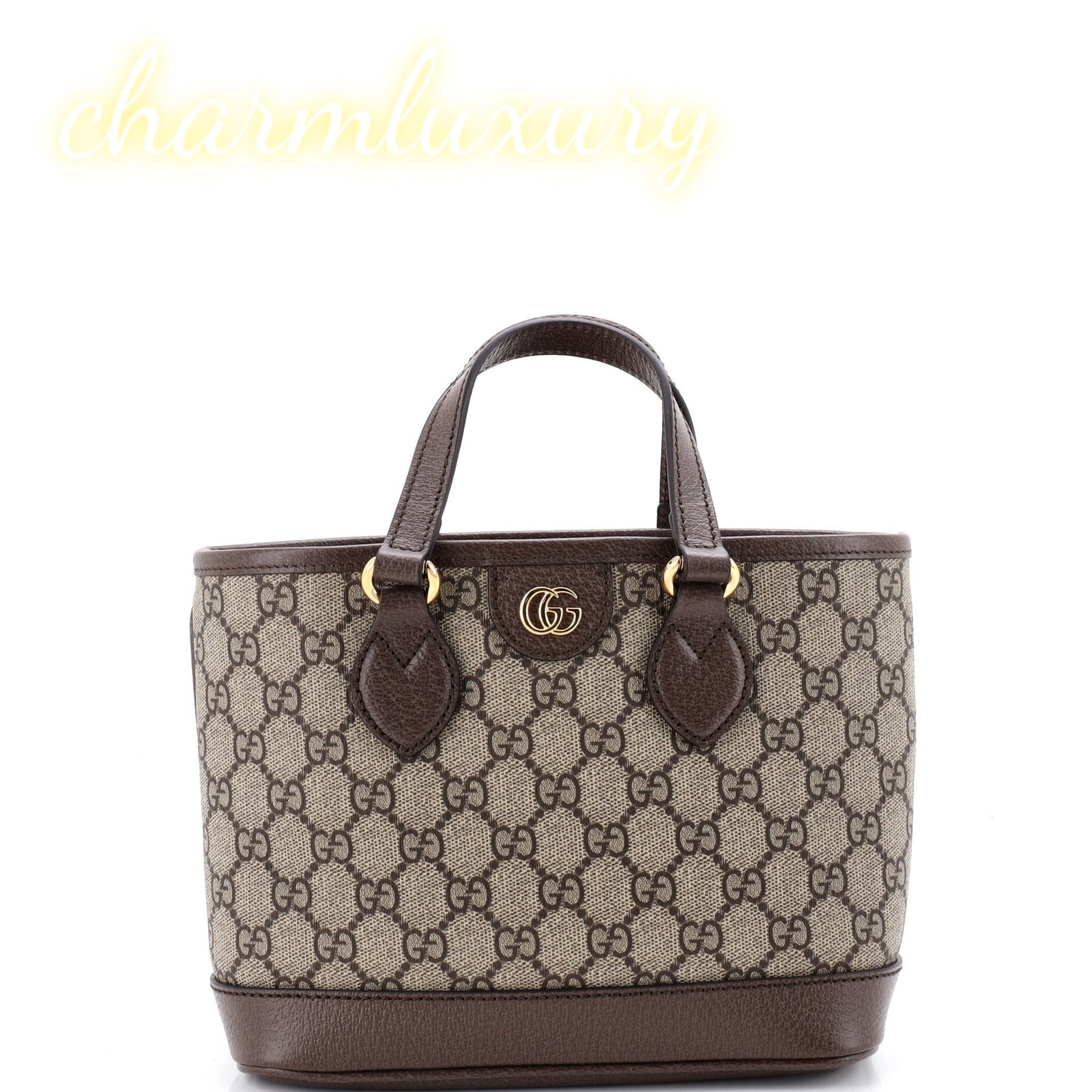 Gucci Ophidia Top Handle Shopping Tote GG Coated Canvas and Leather Mini