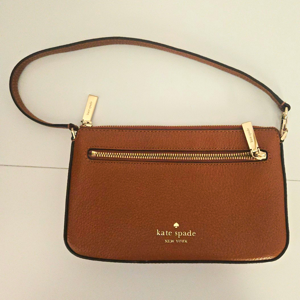 kate spade new york Small Brown Pebbled Zip Shoulder Or Wristlet