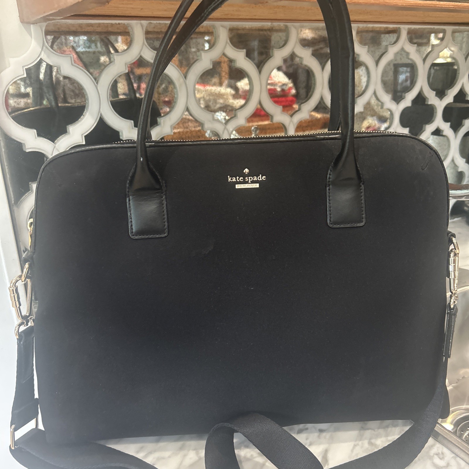 Kate Spade Blake Daveney Laptop Bag – Black Nylon Briefcase