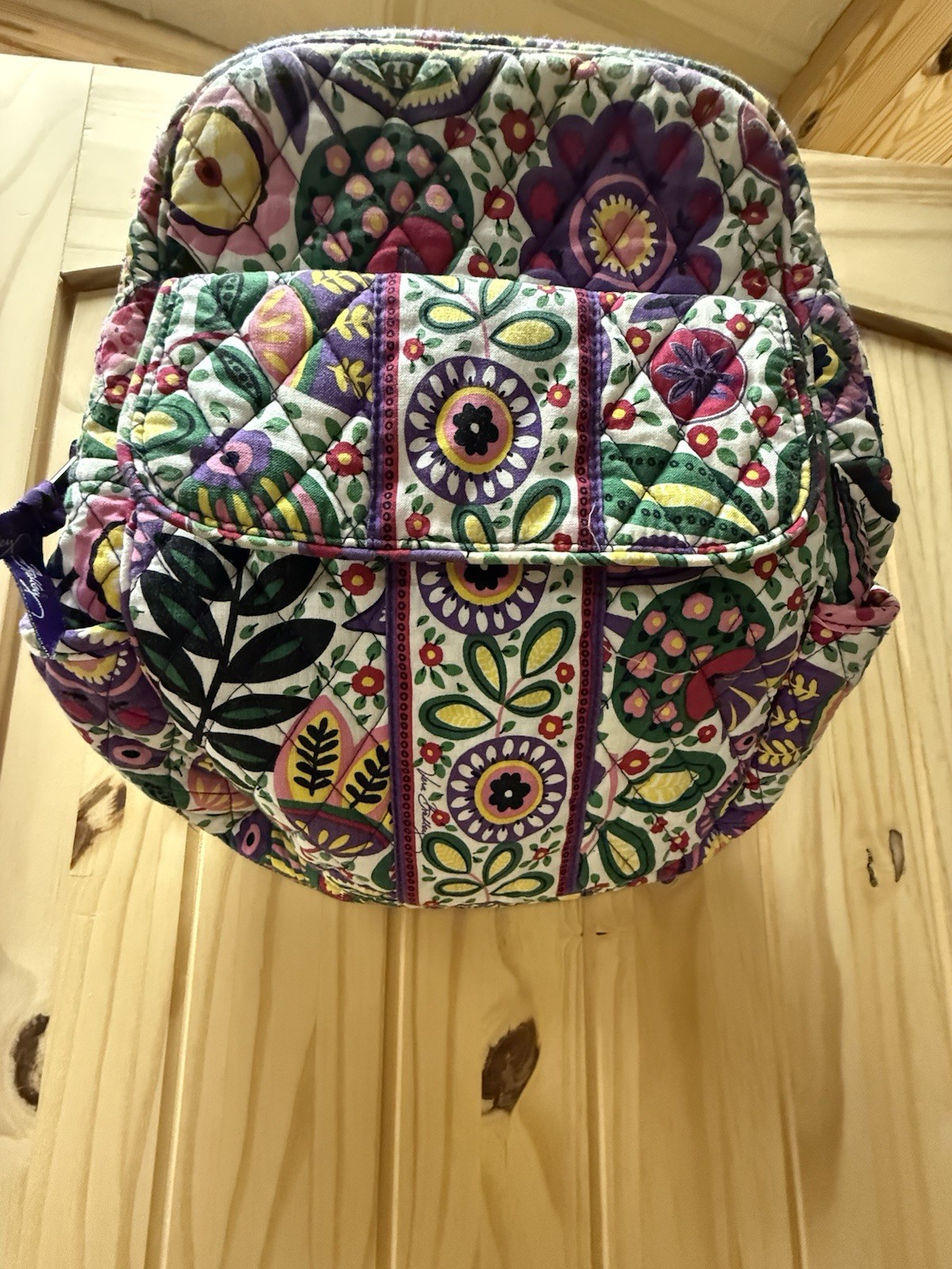 Vera Bradley Small Quilted Backpack Floral Pattern Purple/Pink/Green