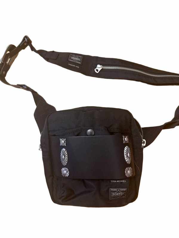 TOGA PULLA x PORTER Black Nylon Leather Shoulder Bag Western Concho Silver Japan