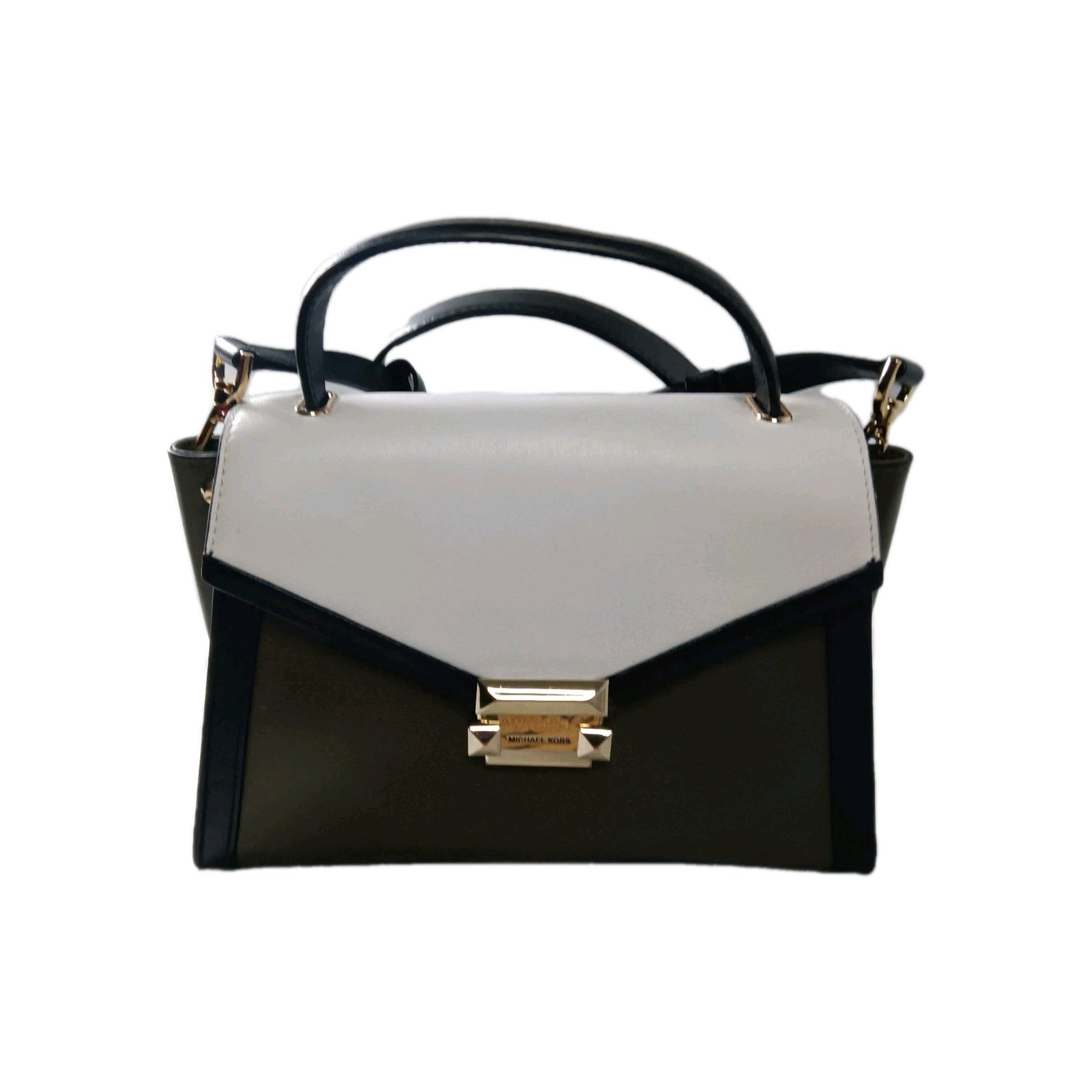 Michael Kors Whitney Medium Leather Satchel Olive Multicolor Handbag
