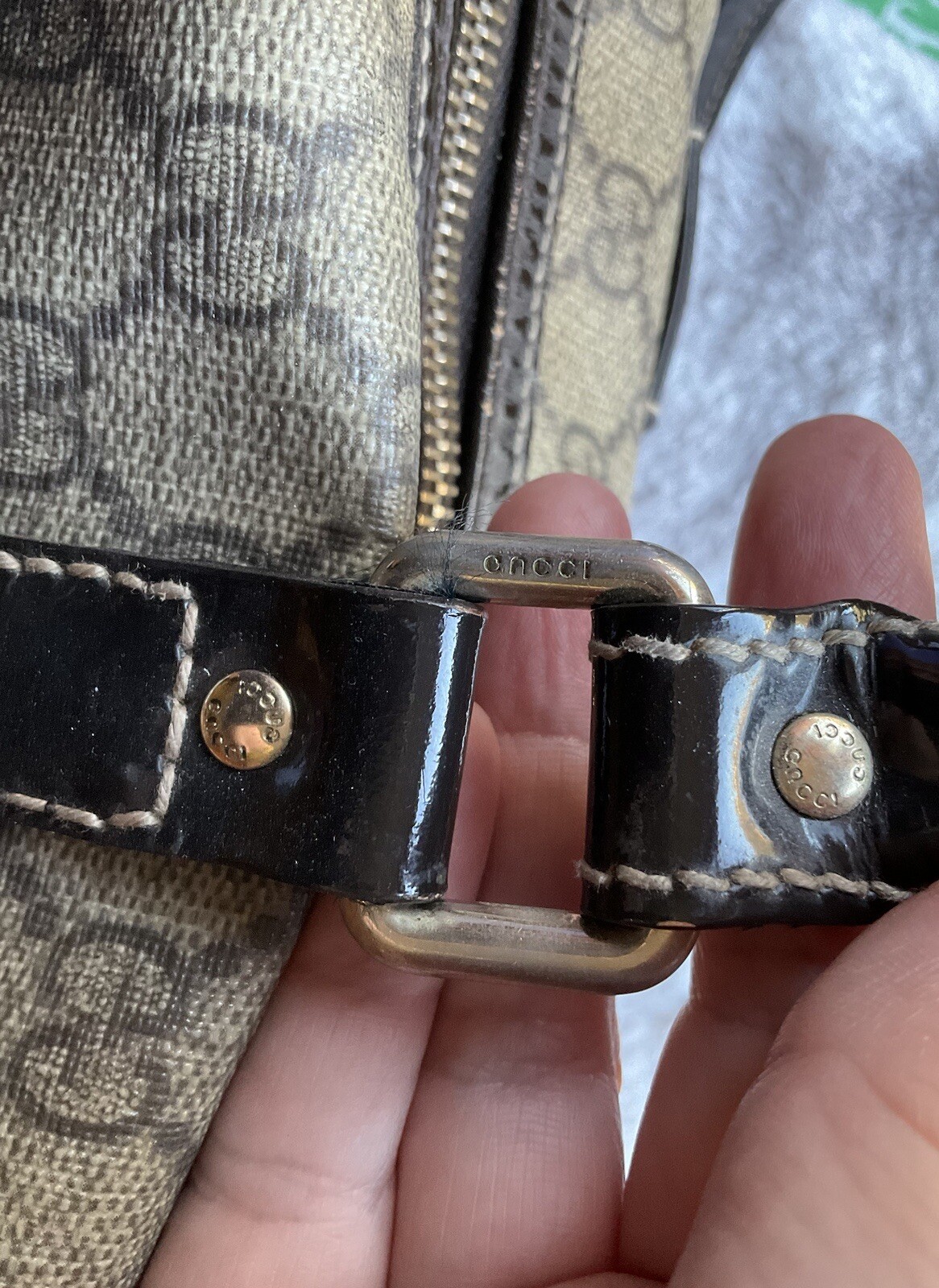 Gucci Joy Boston Bag Coated Canvas Brown Authentic