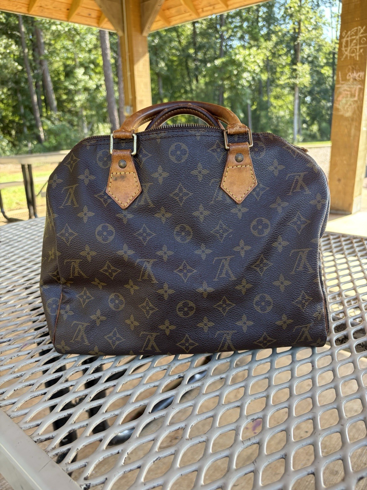 Louis Vuitton Speedy Shoulder Bag 30 Brown Canvas