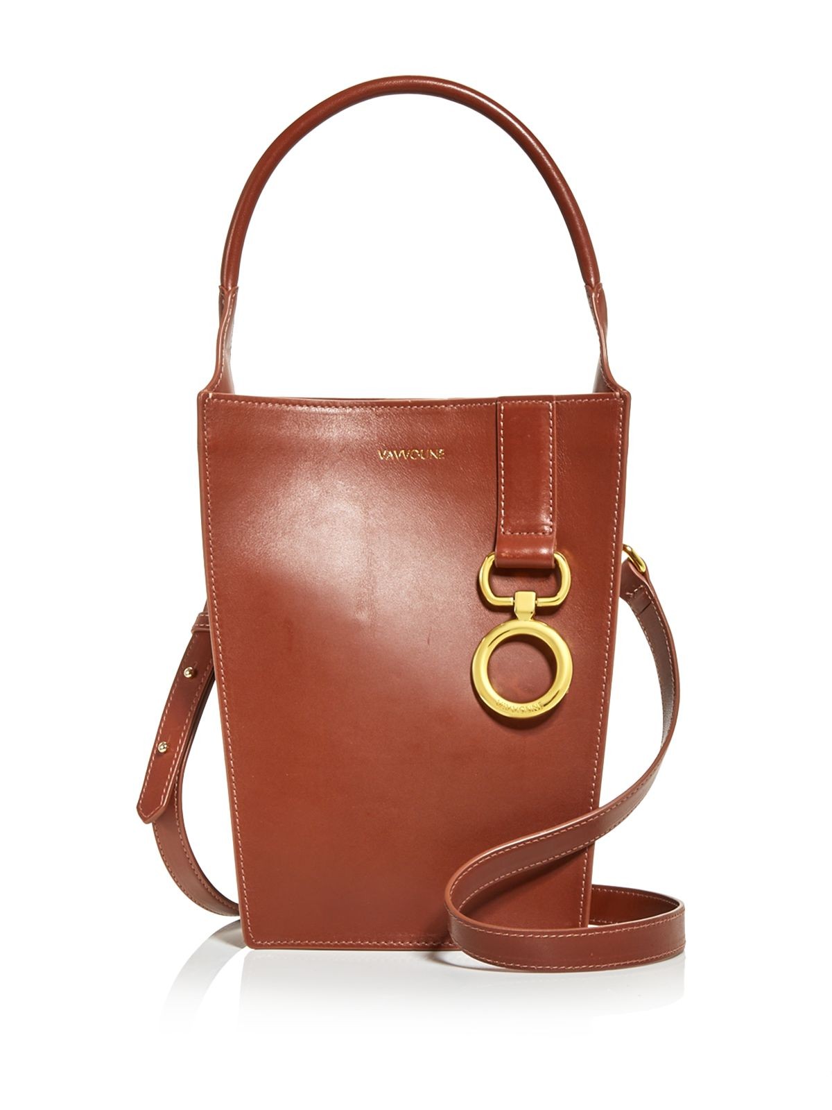 VAVVOUNE Women’s Brown Solid Single Strap Crossbody Handbag Purse