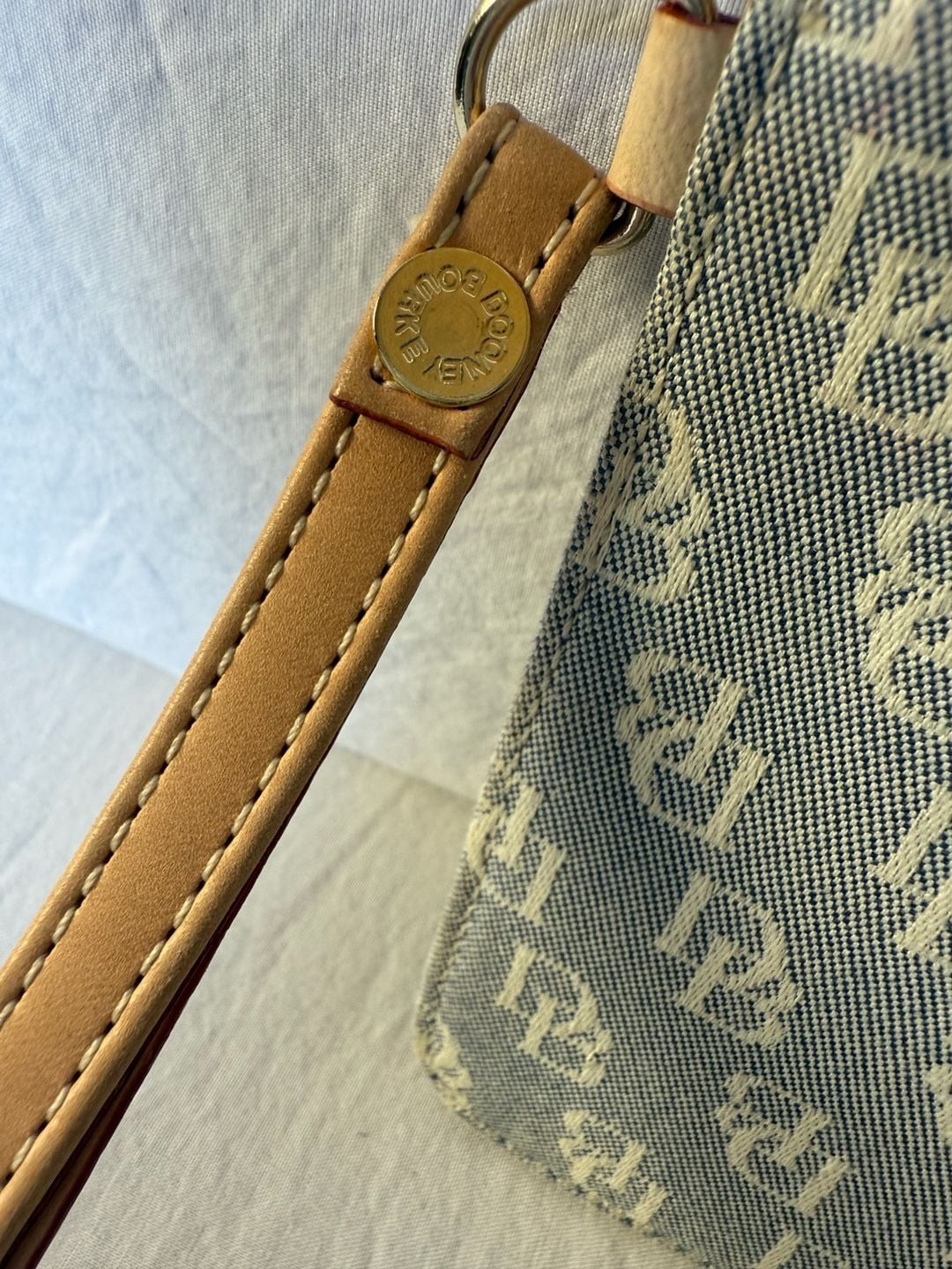 Dooney & Bourke Y2K NWOT Monogram Jacquard Zip-Top Wristlet with Key Ring