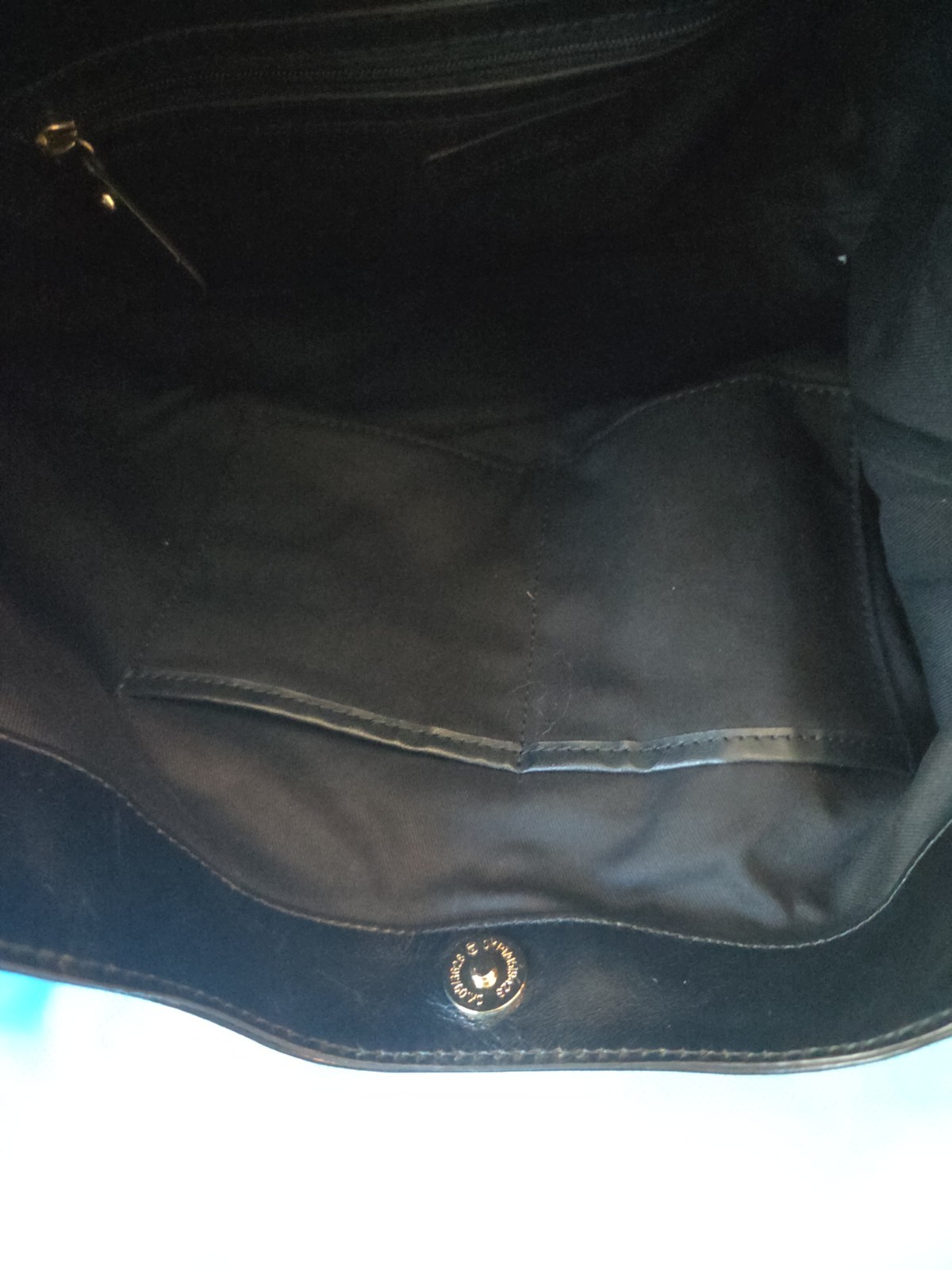 Large Antonio Melani Black Leather Purse With Tassle