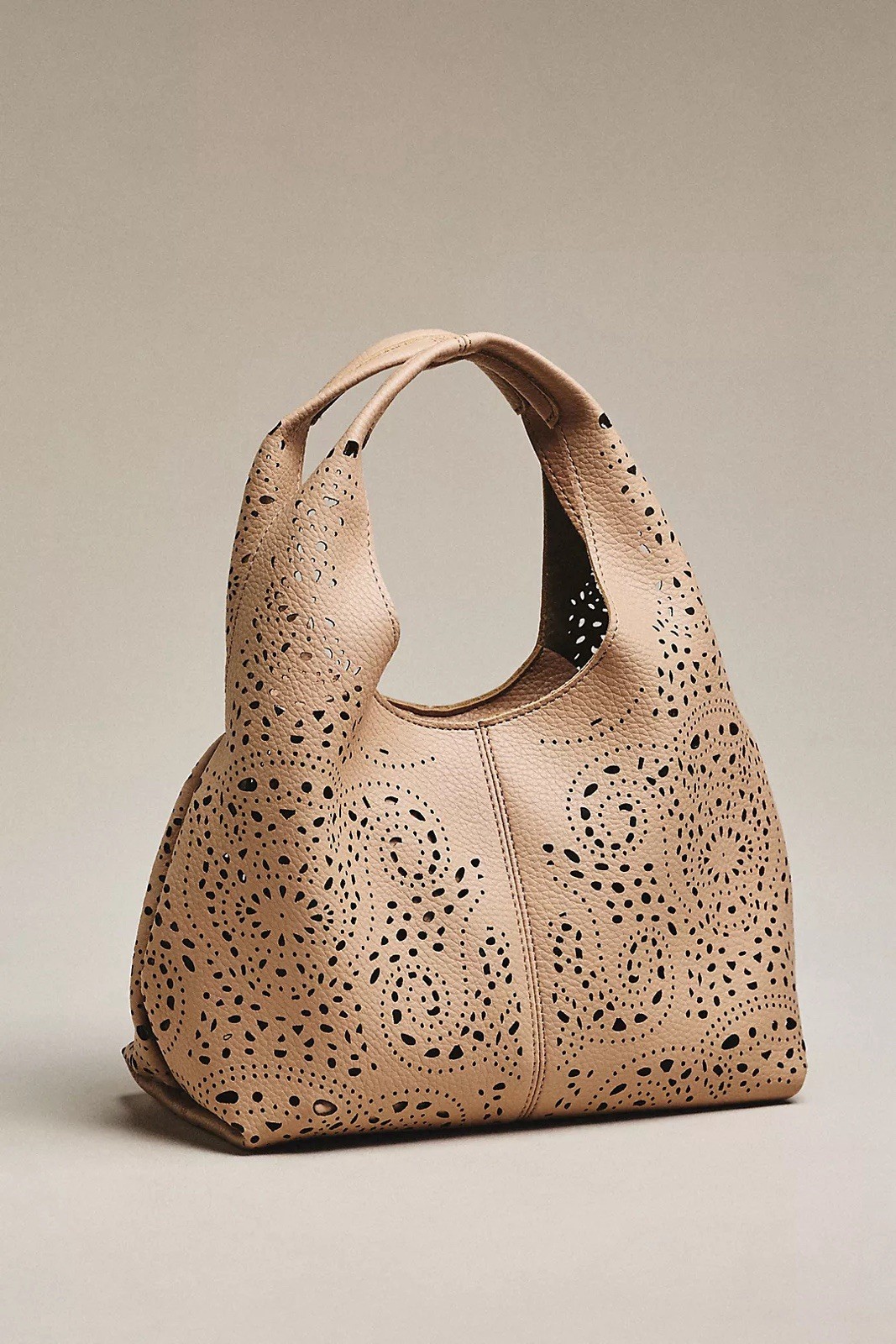 New! Melie Bianco Perforated Mini Hand Bag Farrow IVORY / BONE $88 Anthro NWT!