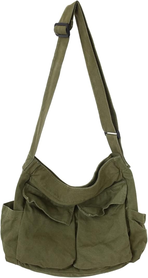 KlaOYer Canvas Messenger Bag Large Hobo Crossbody Shoulder Tote Bag