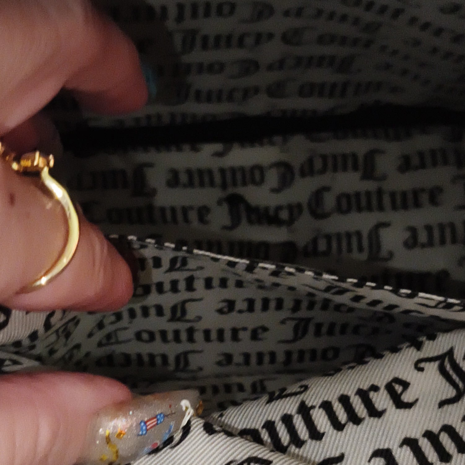 Juicy Couture White Pink Logo Heart Mini Backpack Pouch Gold Zip Pockets