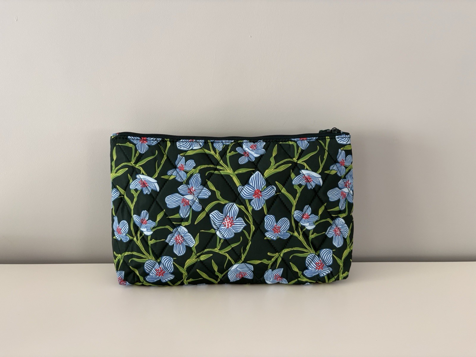 Vera Bradley NWT Essential Pouch in Ultralight CHARLOTTE STEMS Green