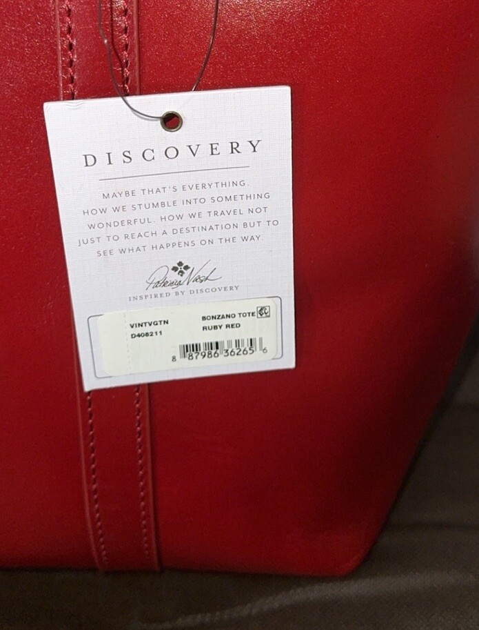 PATRICIA NASH Discovery Leather Bonzano Tote Ruby Red Large Bag AUTHENTIC NEW
