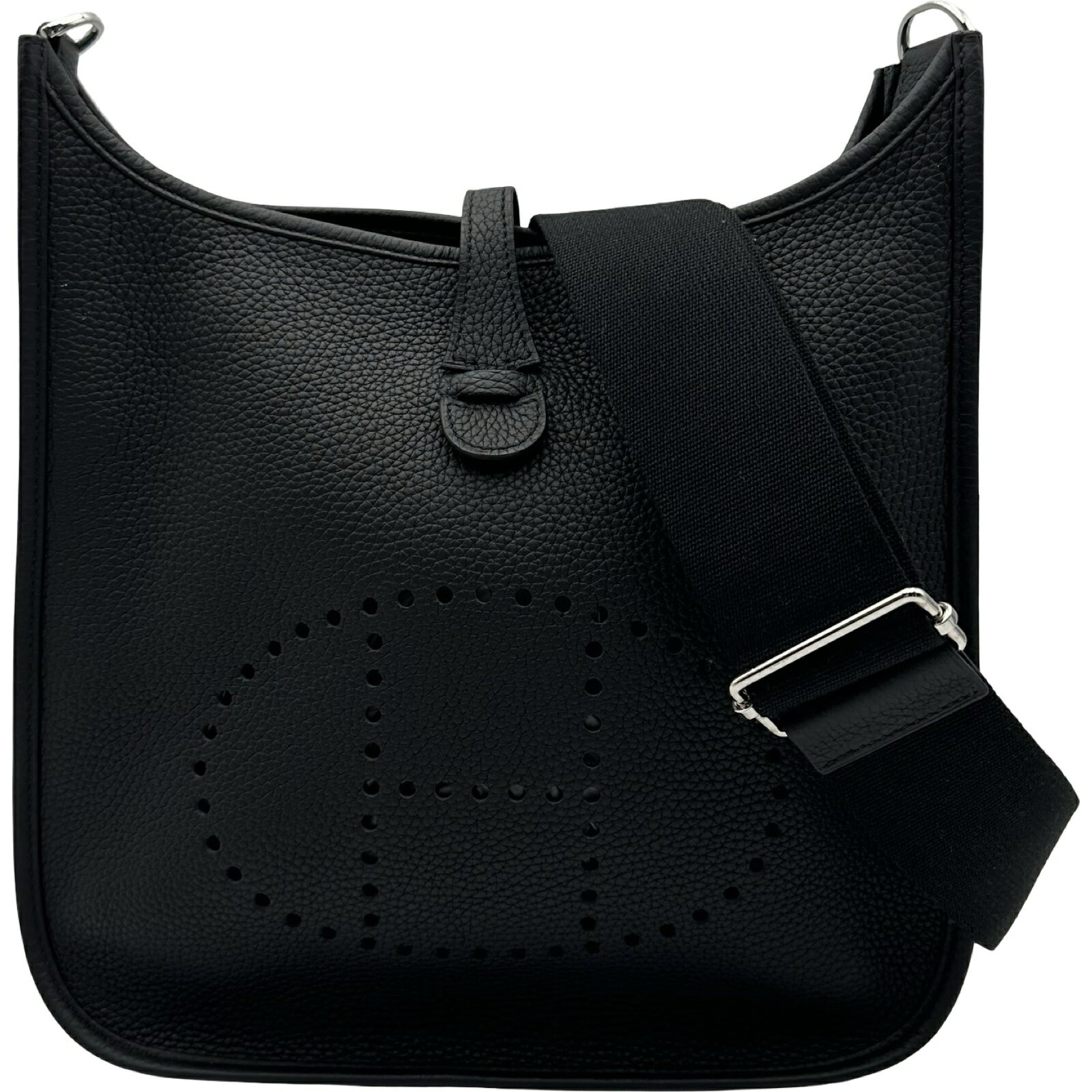 Hermes Evelyne III PM Shoulder Bag Black Taurillon Clemence Leather Z Stamp 99