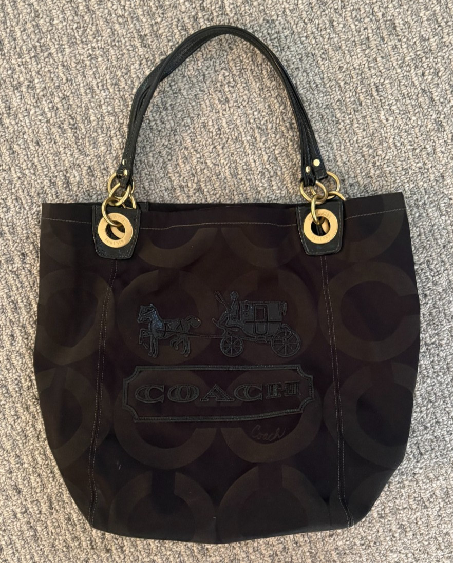 Coach Madison Op Art Black Ex-Large Tote #13001