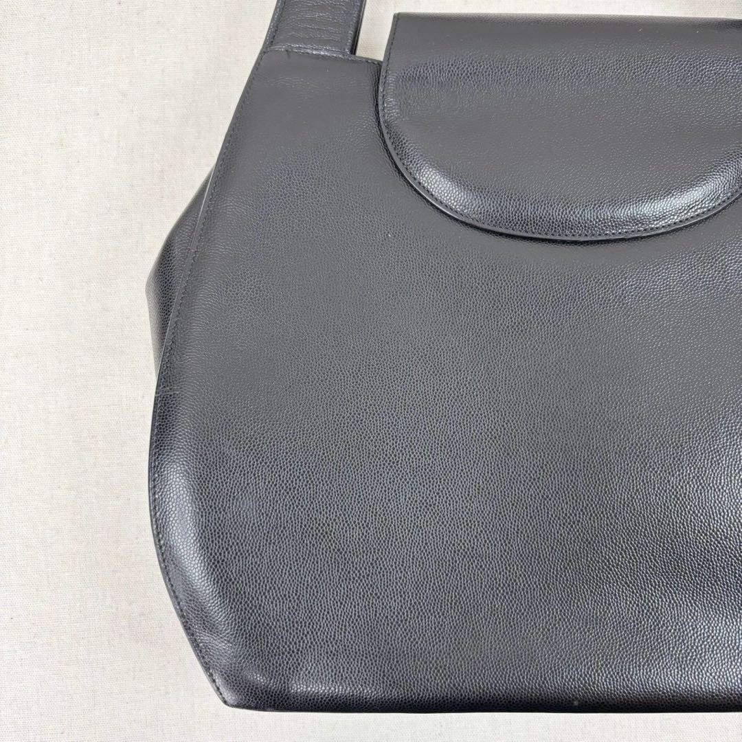 Cartier Panthere Shoulder Bag Leather Black Vintage Women Used Authentic