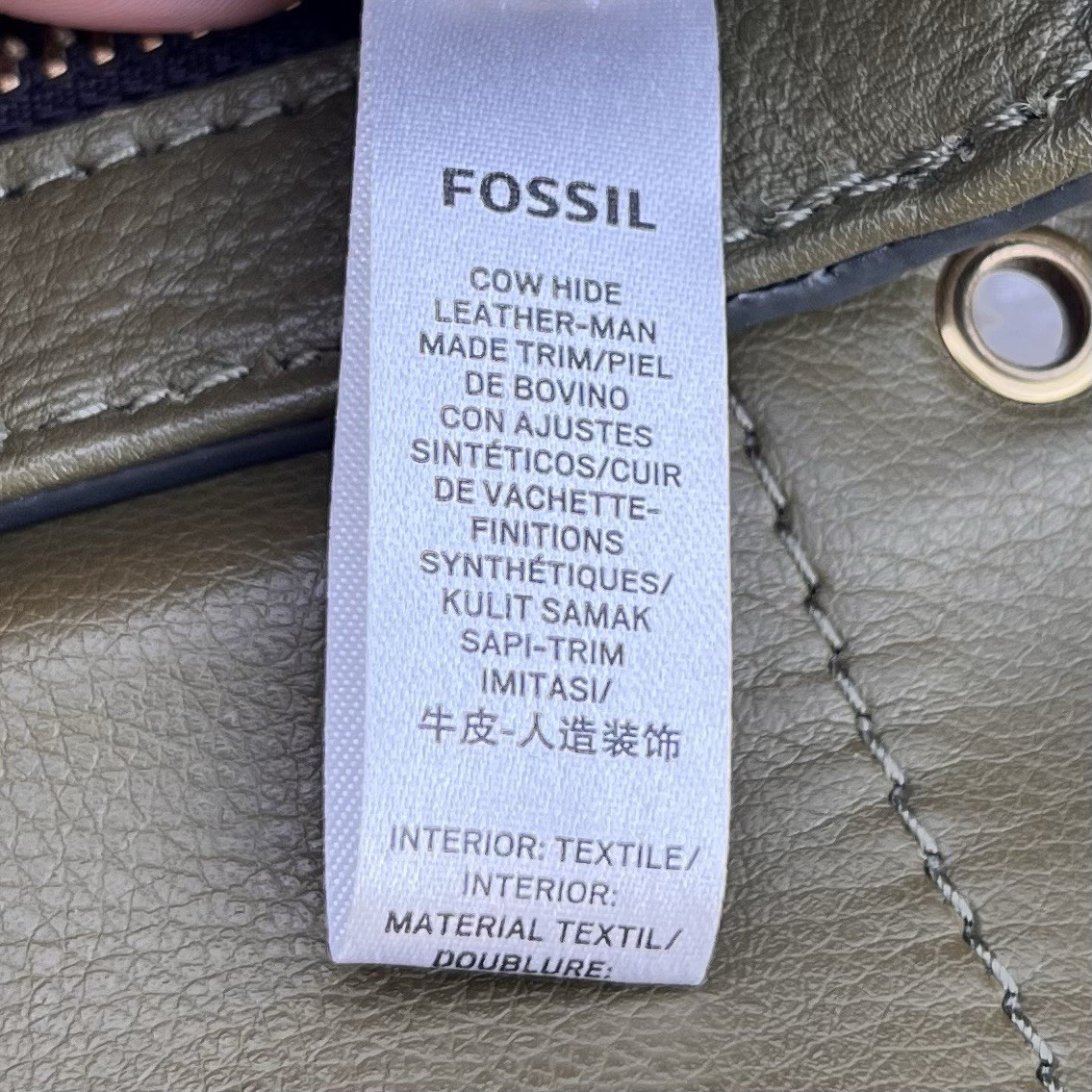 Fossil Crossbody Olive Green Leather Suede Flap Shoulder Bag Key Charm ZB1566