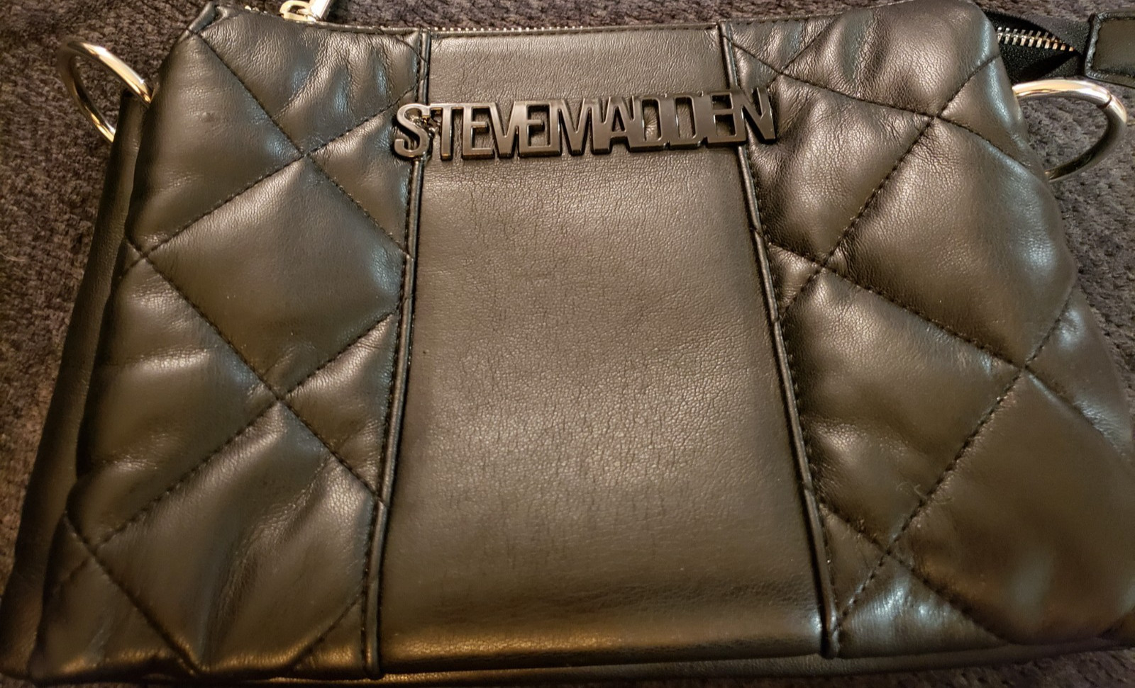 Steve Madden Black Quilted Wide (original strap missing) NEW